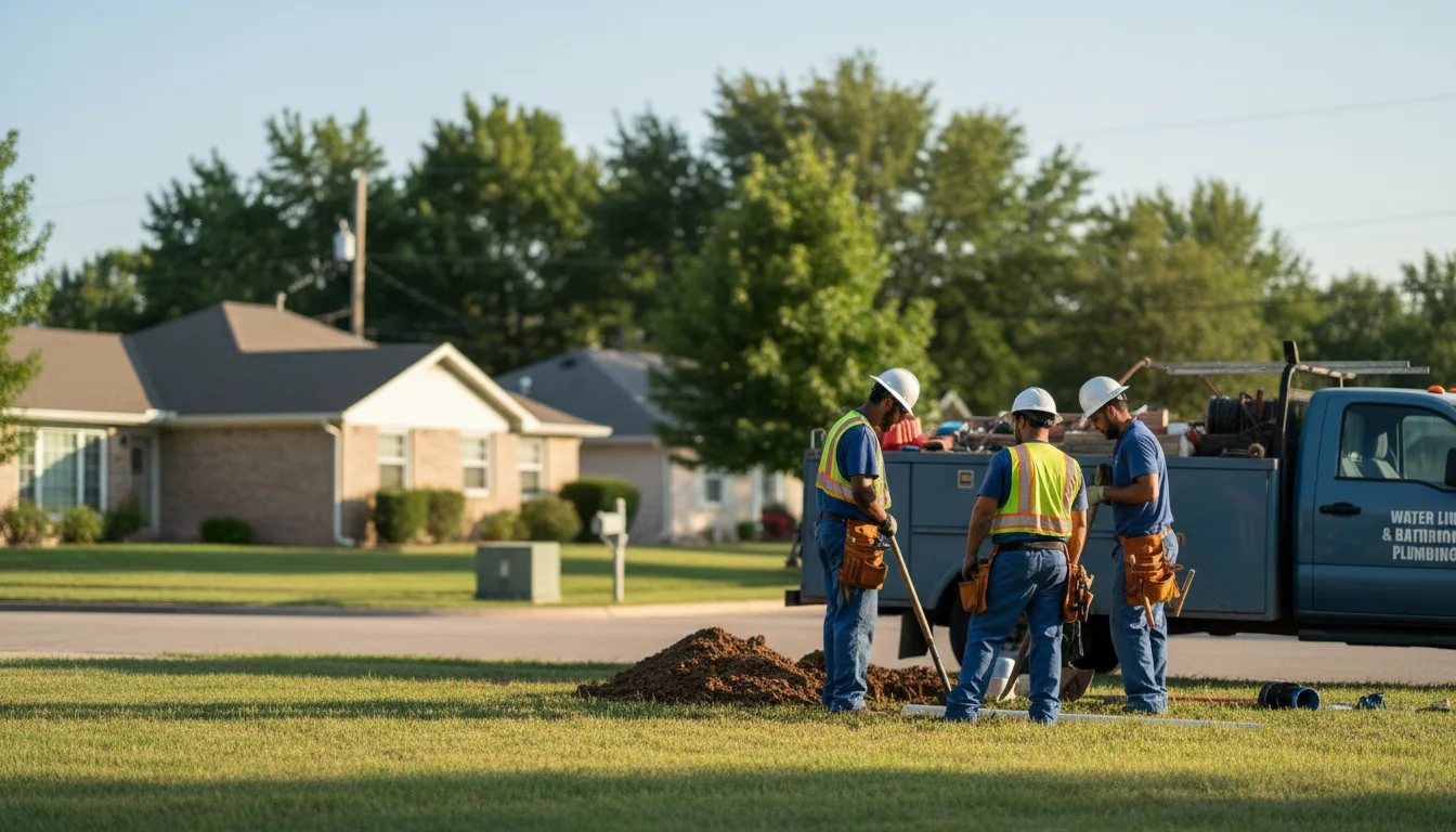 Residential water line and bathroom plumbing service in Marshall, AR